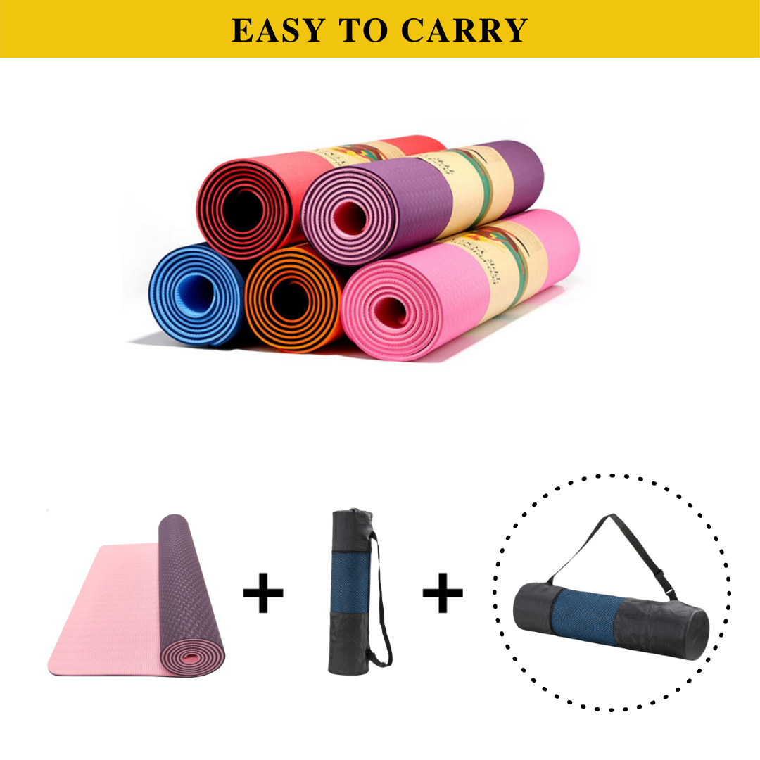 6mm Thick Double Color Anti-Slip TPE Yoga Mat