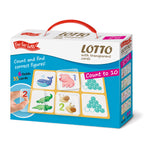 Lotto game with transparent plastic cards COUNT TO 10
