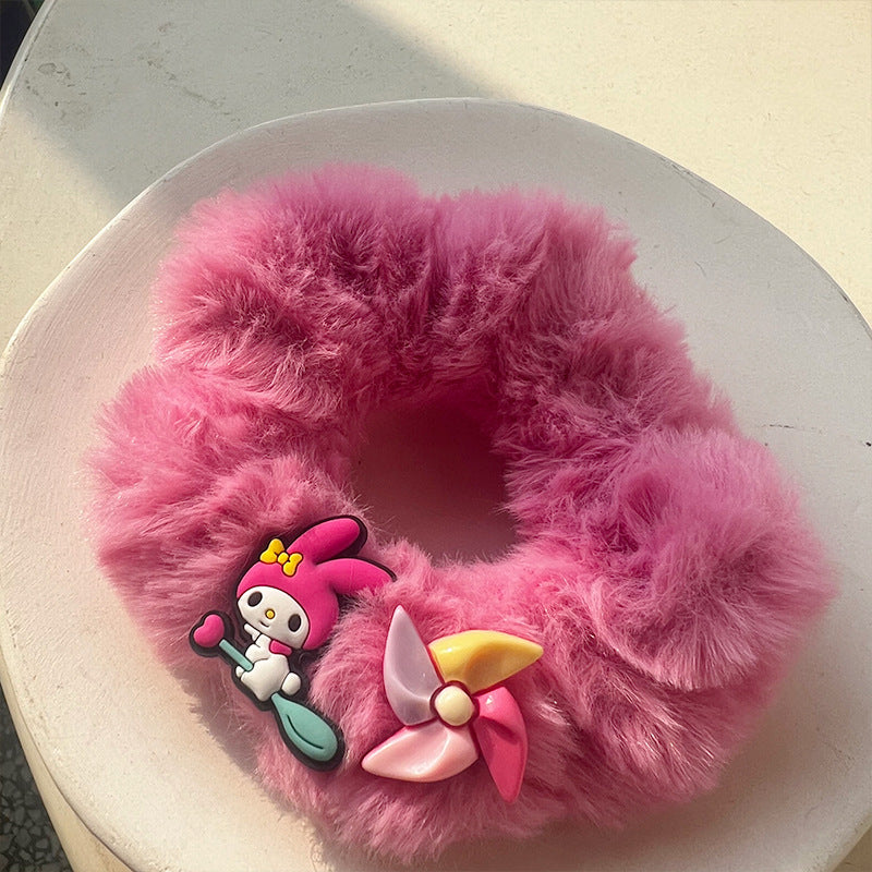 Cute Princess Pink Plush Hair Tie