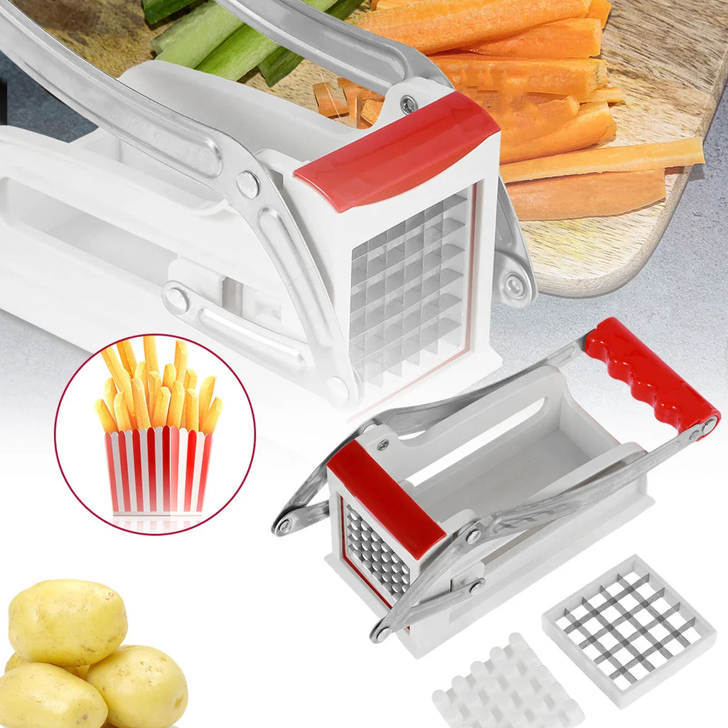 French Fry Cutter – Manual Potato Chipper with 25/49-Hole Blades-1