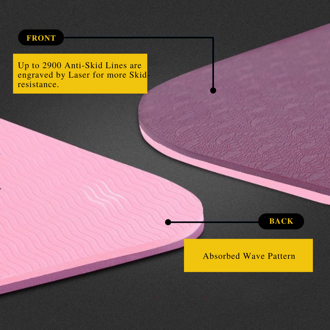 6mm Thick Double Color Anti-Slip TPE Yoga Mat