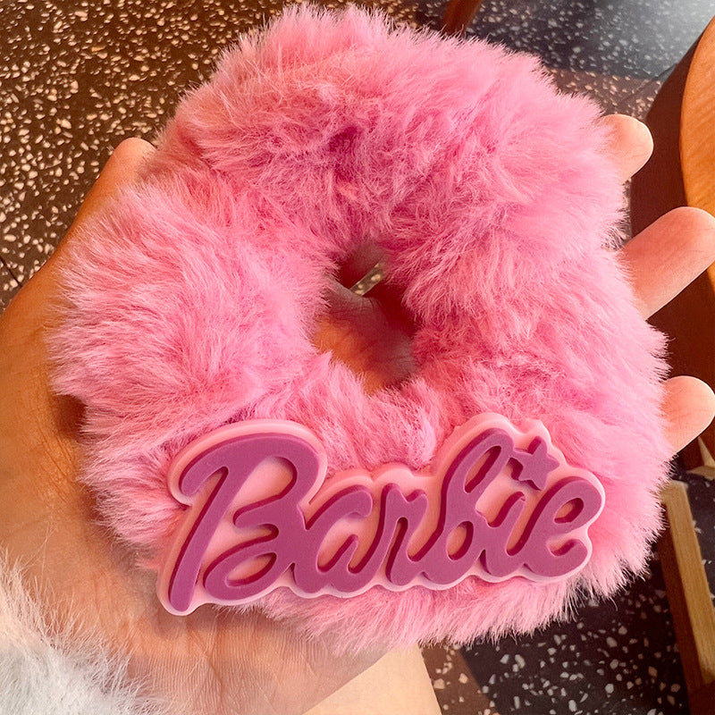 Pink Fuzzy-4pcs Scrunchies