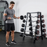 HAJEX Straight and EZ Curl Fixed Round Head Weight Barbell Sets - 20 to 150 LB