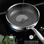 Premium 26/28cm Stainless Steel Frying Pan – Food Grade 304 Non-Stick