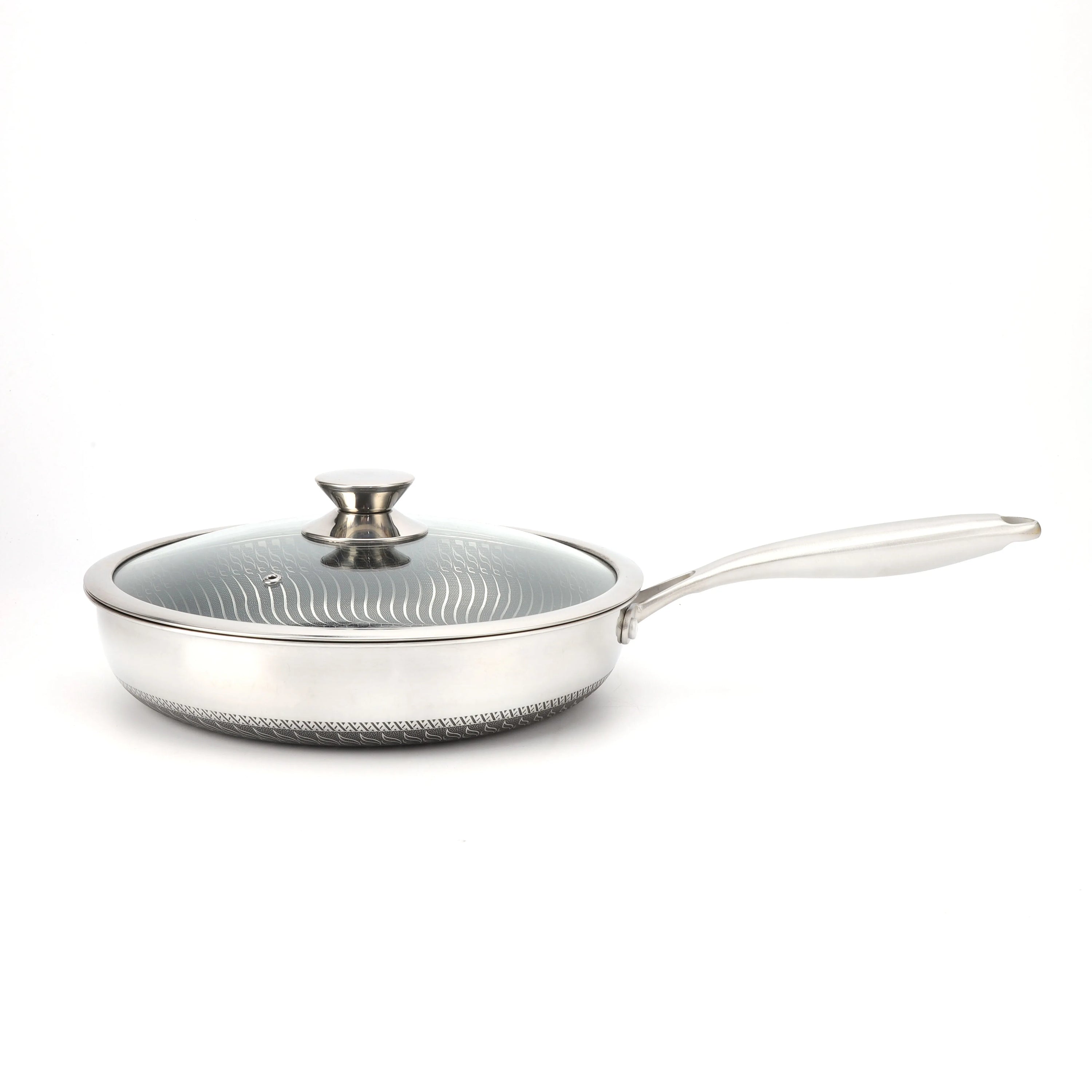 Premium 26/28cm Stainless Steel Frying Pan – Food Grade 304 Non-Stick