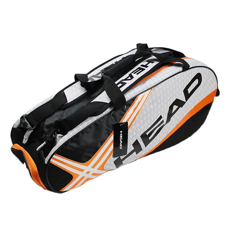 Tennis Rackets Bag Large With Separated Shoes Bag - Orange-0