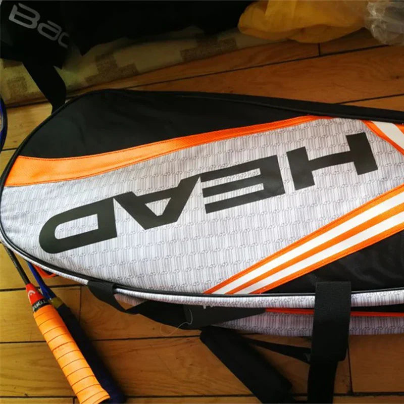 Tennis Rackets Bag Large With Separated Shoes Bag - Orange-4