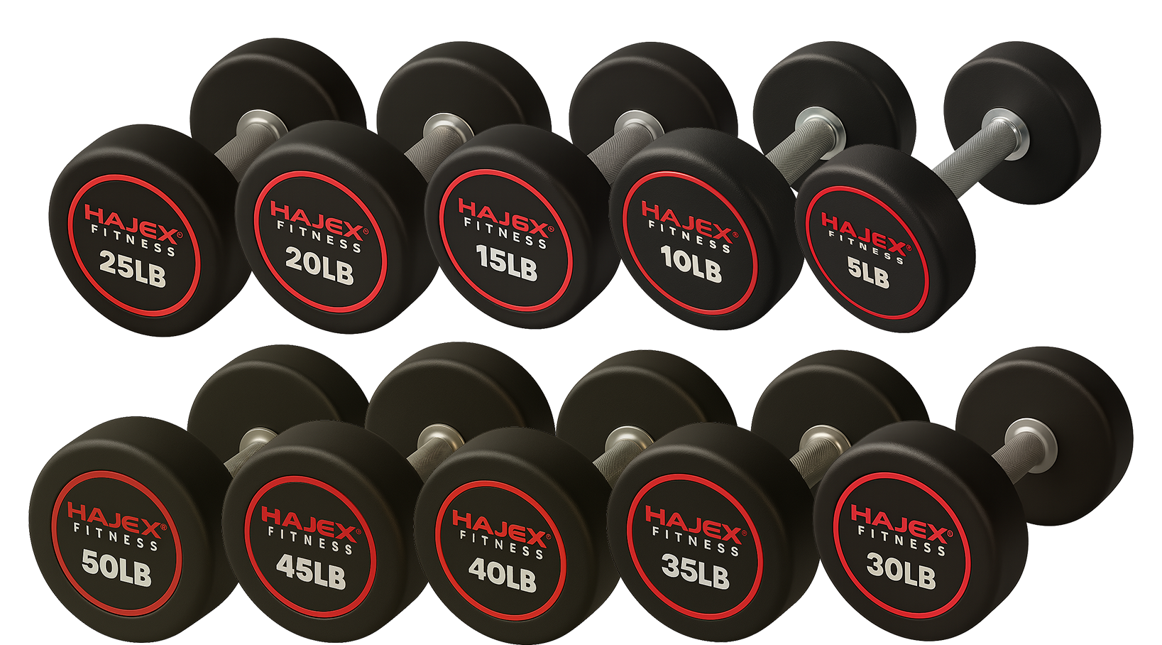 HAJEX Round Dumbbells 5 to 150 LB (Elite Series)