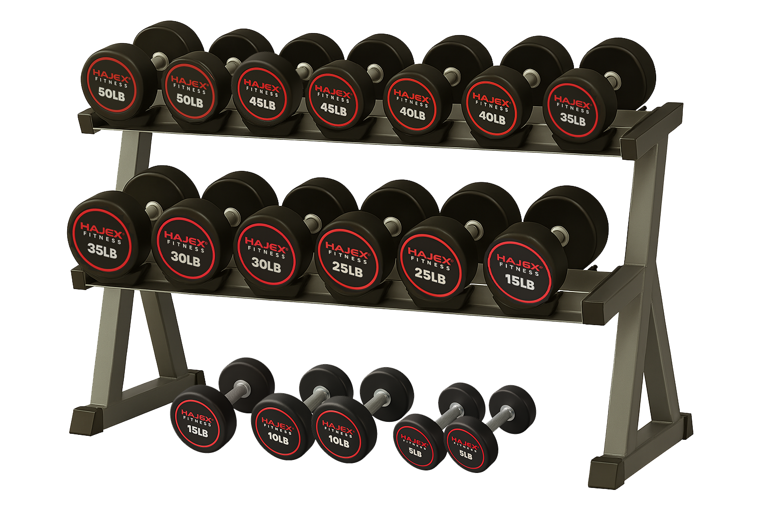 HAJEX Round Dumbbells 5 to 150 LB (Elite Series)