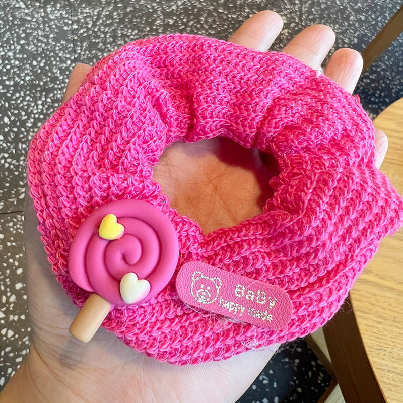 Fruit Color Hair Scrunchies -4pcs Set