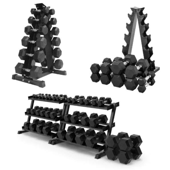 HAJEX Rubber Hex Dumbbells in Canada (2.5 to 150 LB) - Performance Series
