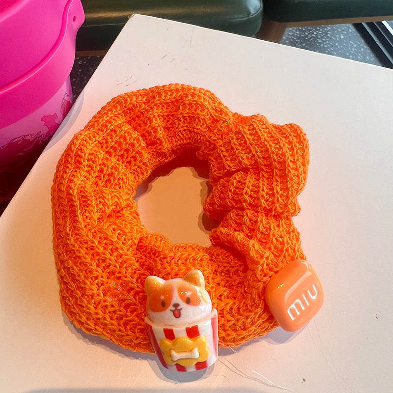 Cute Bunny Cat Knitted Hair Tie