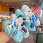 Fresh Blue Puppy Plush Hair Tie