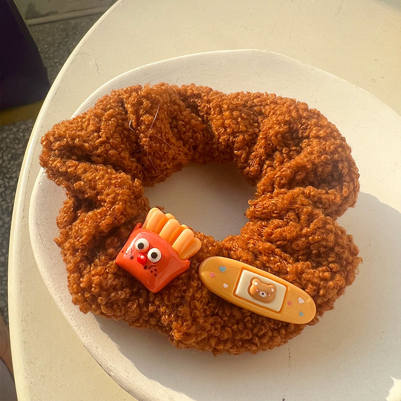 Chouchou en peluche agneau au thé au lait et frangipanier