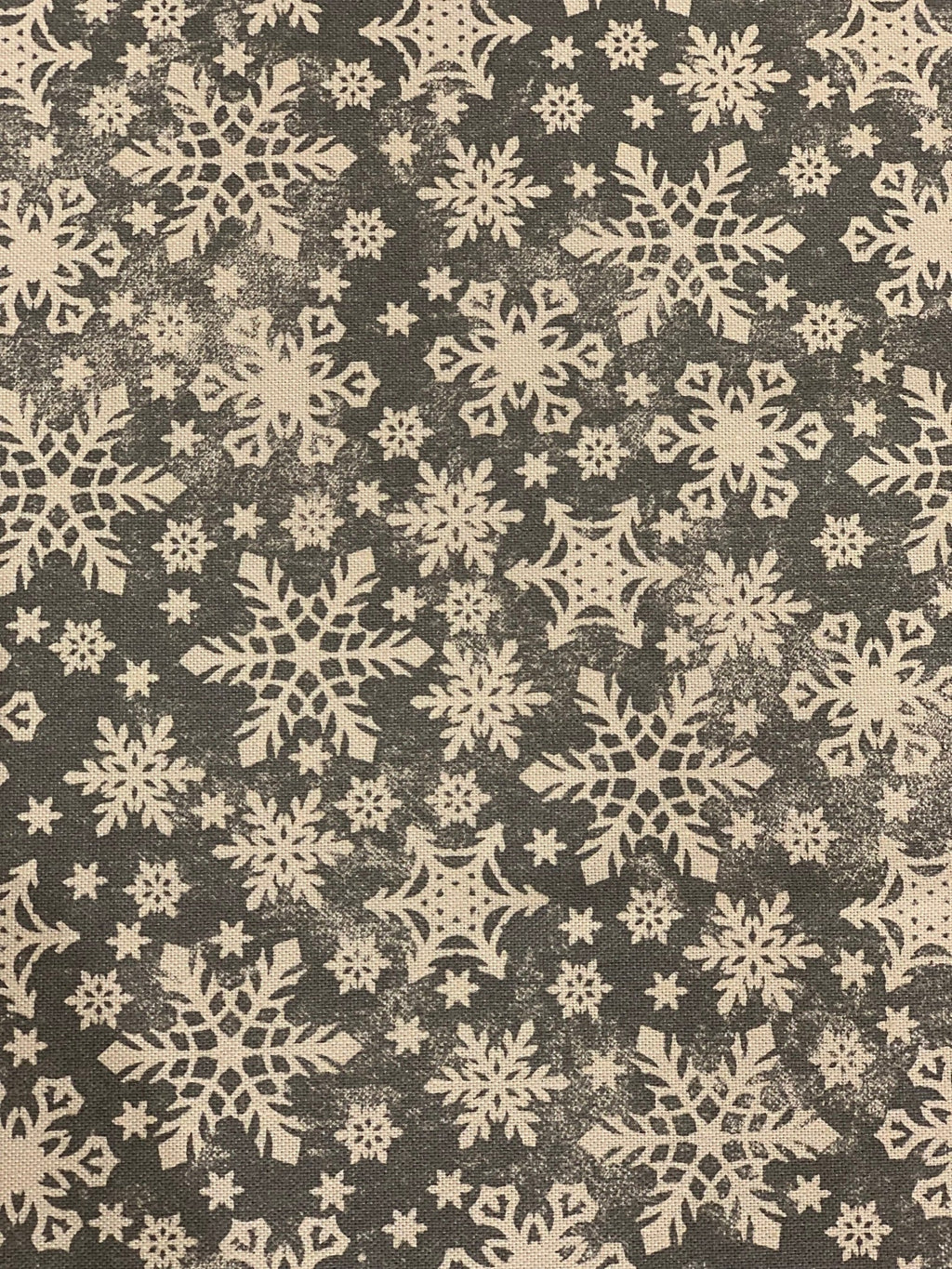 Round grey Christmas motive Tablecloth with snowflake print