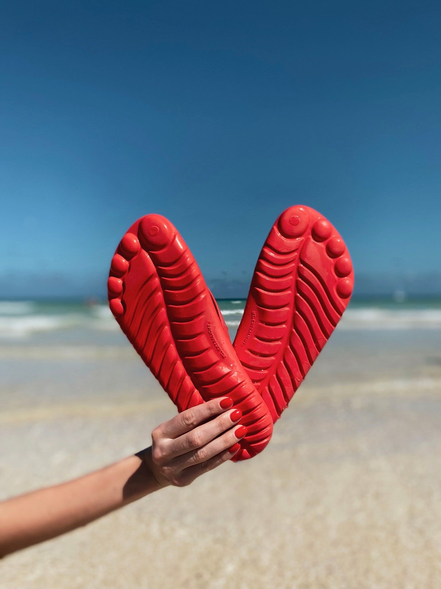 Bright Red Flip-Flops