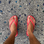 Bright Red Flip-Flops