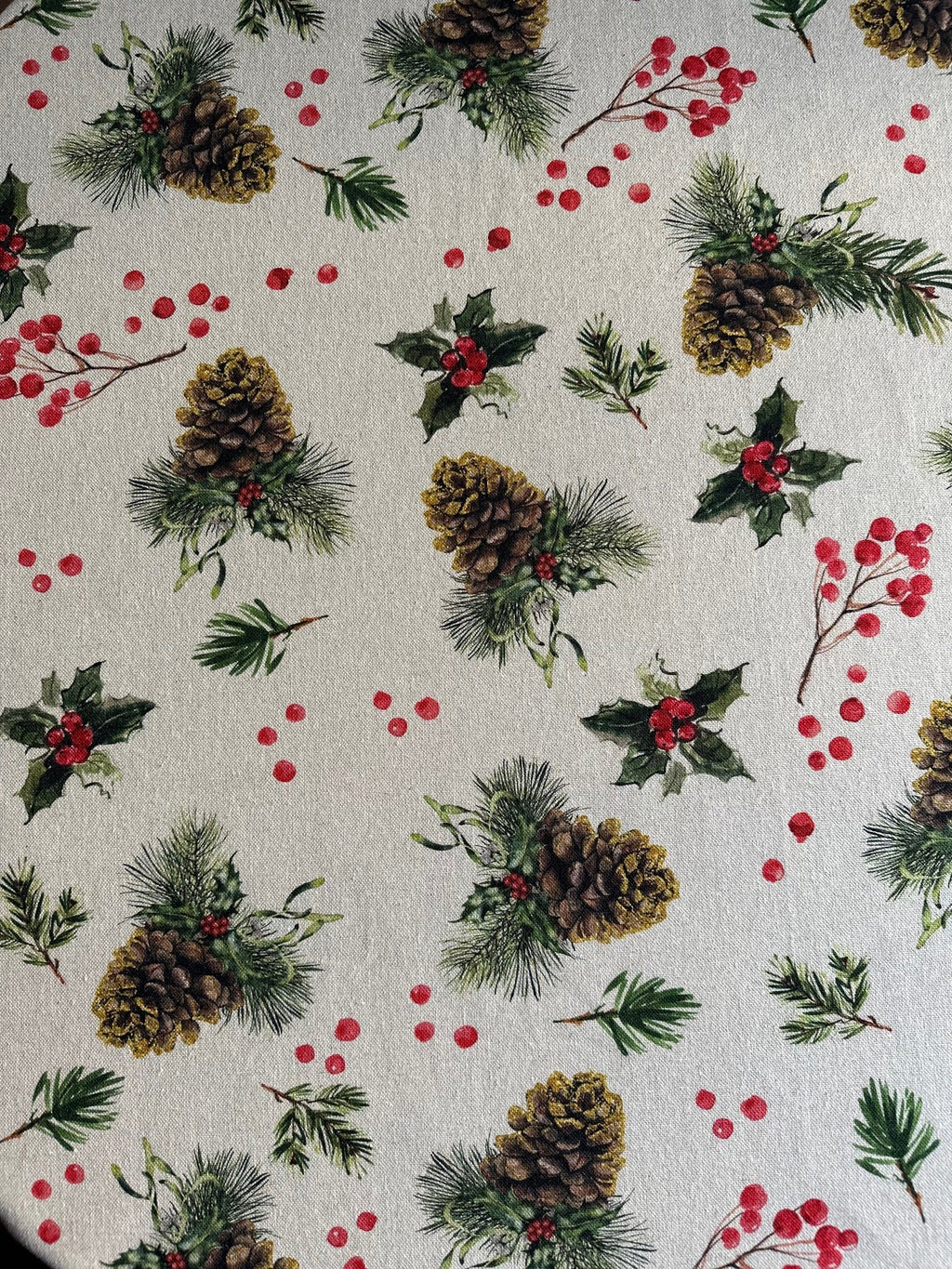 Tablier de Noël pour femme, mélange coton-lin imprimé | Golden Pine