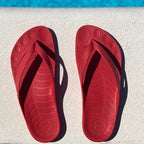 Fire Red Flip-Flops + Drybag
