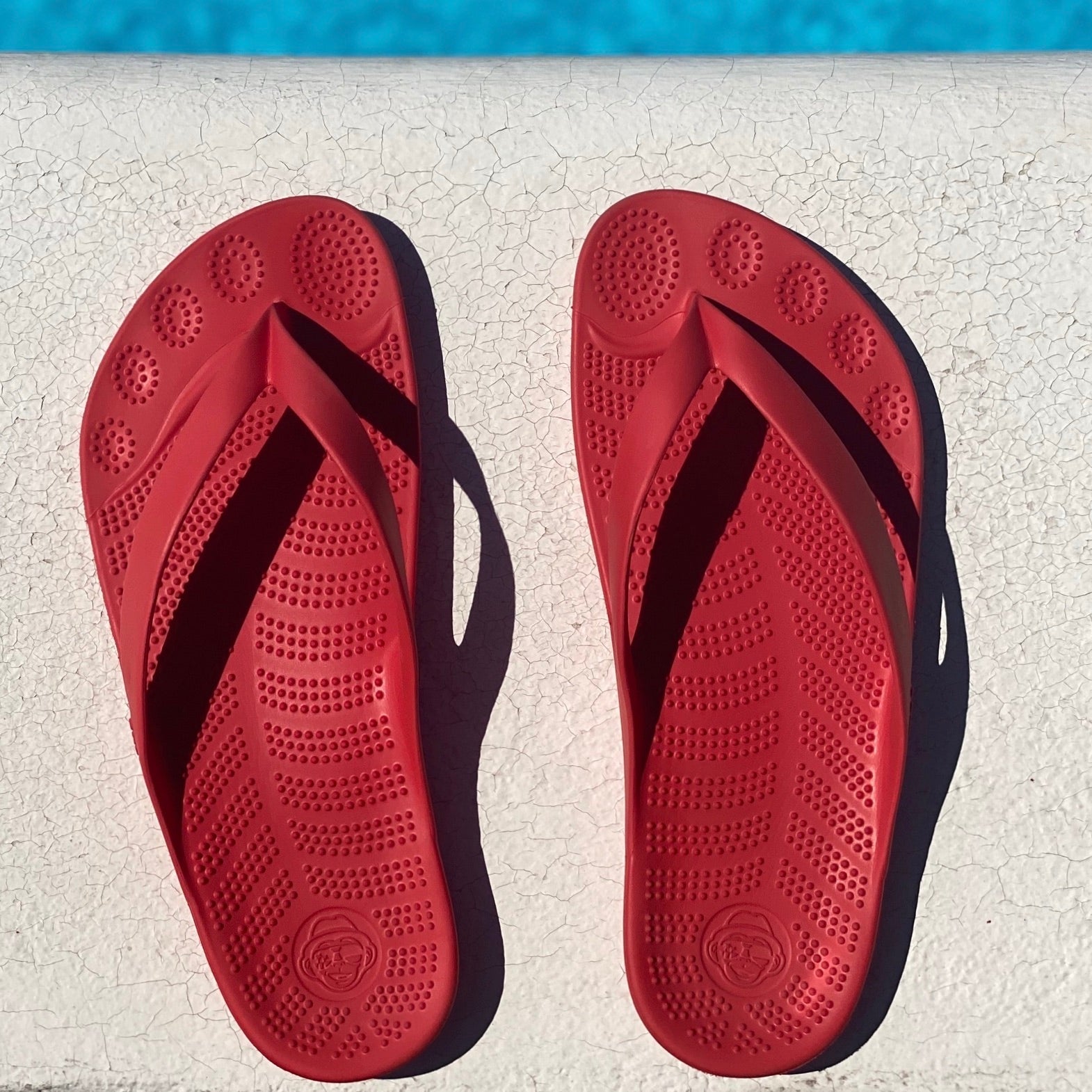 Fire Red Flip-Flops + Drybag