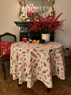Christmas motive Round Tablecloth, Cottom-Poly mix | Christmas Story
