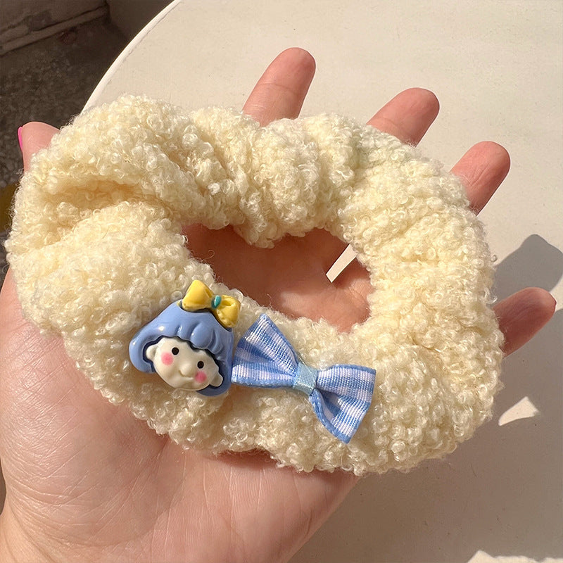 Pink Curly Plush Princess Hair Tie