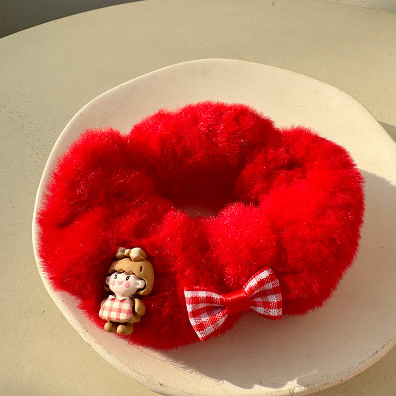 Cute Little Girl Plush Hair Tie