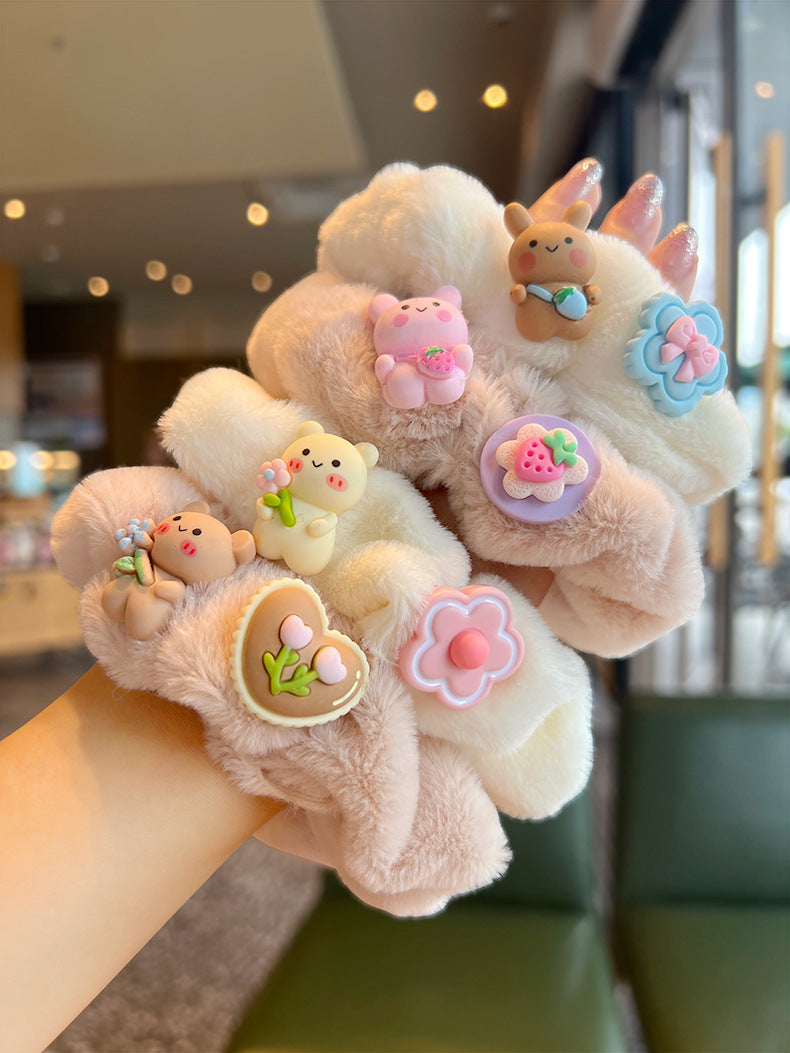 Cute Bunny Bear Plush Hair Scrunchies