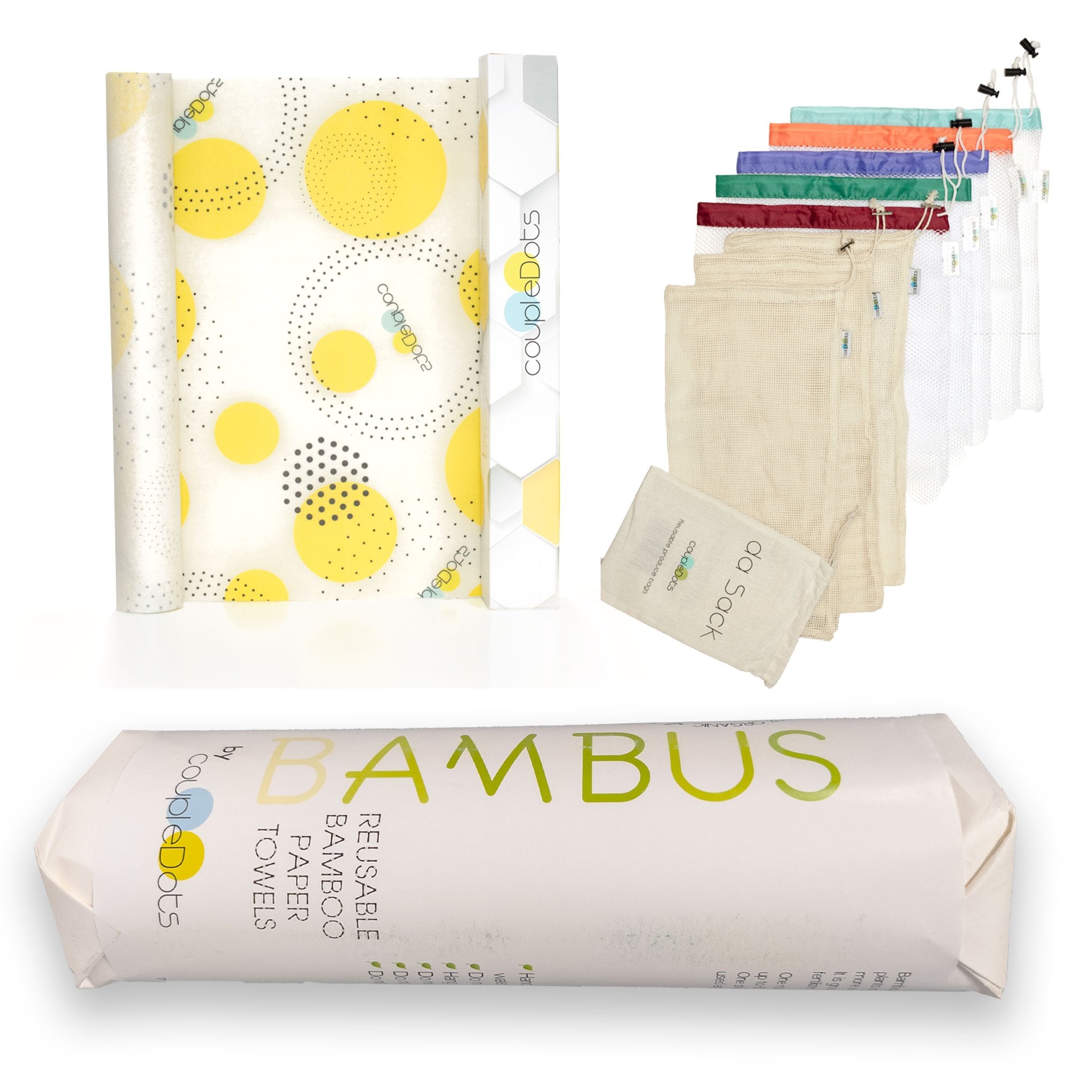Reusable Eco Kitchen Bundle, Beeswax Wrap & Bamboo Paper Towel