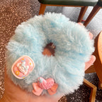 Blue Healing Big-Eared Dog Plush Hair Tie- 4pcs Set