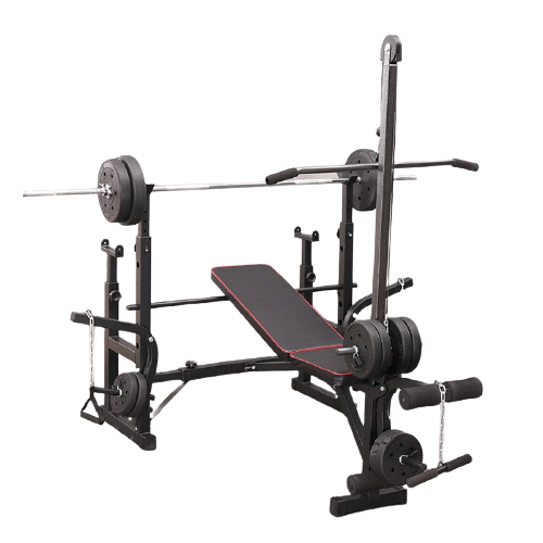 Adjustable Workout Bench with Lat Pulldown Pulley, Scott Bench & Barbell Rack ST6655