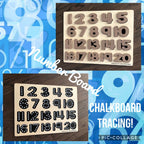 NUMBER PUZZLE - CHALKBOARD BASE WITH TRACERS - Number Tracing Puzzle with Chalkboard Base | Special Needs Math Learning Tool | Fine Motor Skills Development