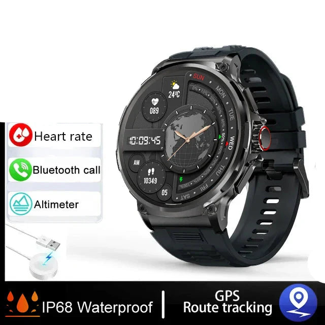 Smartwatch GPS Bluetooth Call Sports Fitness (Black)-1