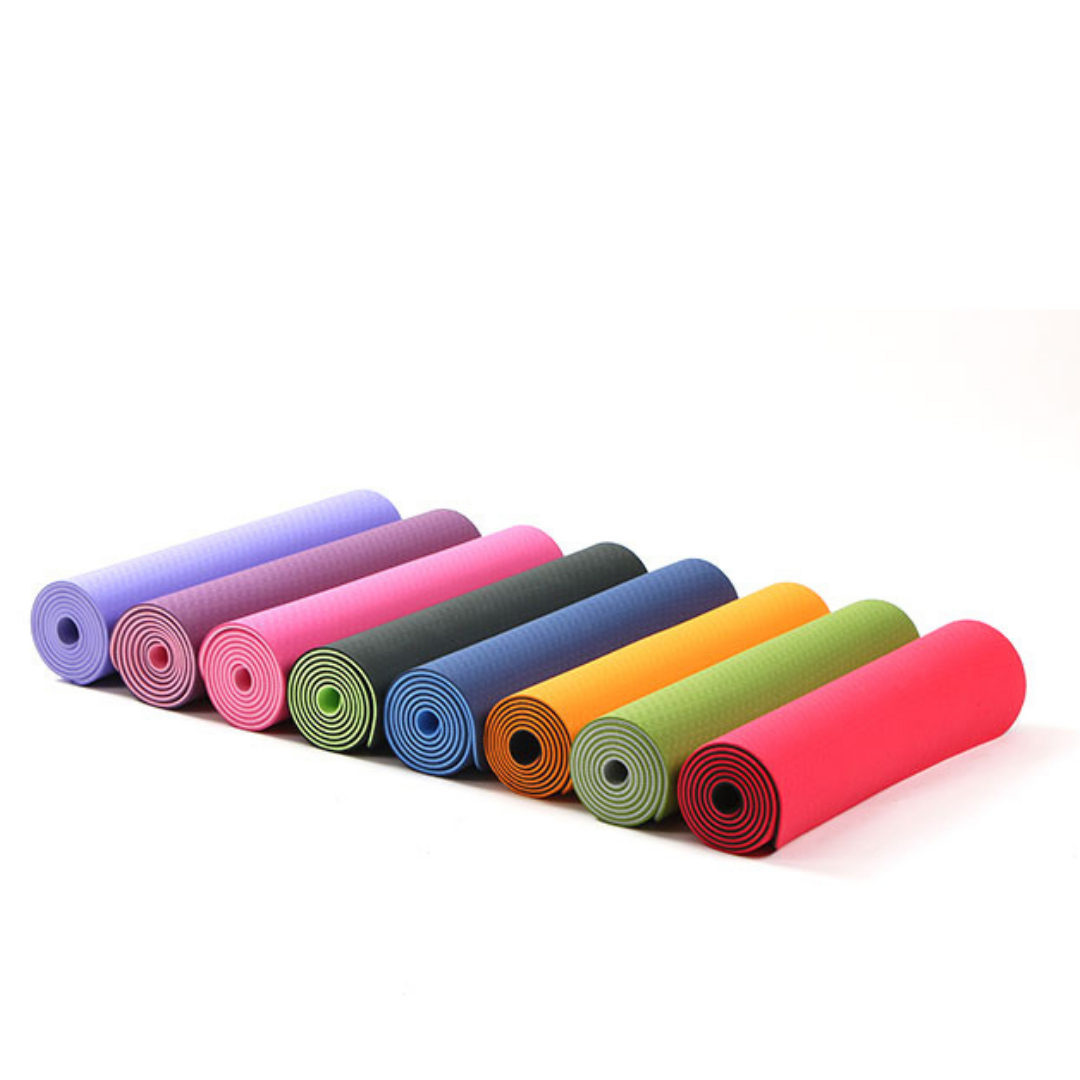 6mm Thick Double Color Anti-Slip TPE Yoga Mat
