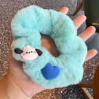 Fresh Blue Puppy Plush Hair Tie