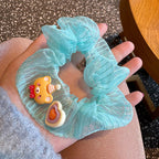 Lake Blue Cute Little Girl Plush Hair Tie