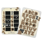 Grand couvercle TROFAST avec ardoise intégrée (lettres majuscules et chiffres) | Couvercle pour table sensorielle | Puzzle tableau noir pour table sensorielle (alphabet et chiffres)