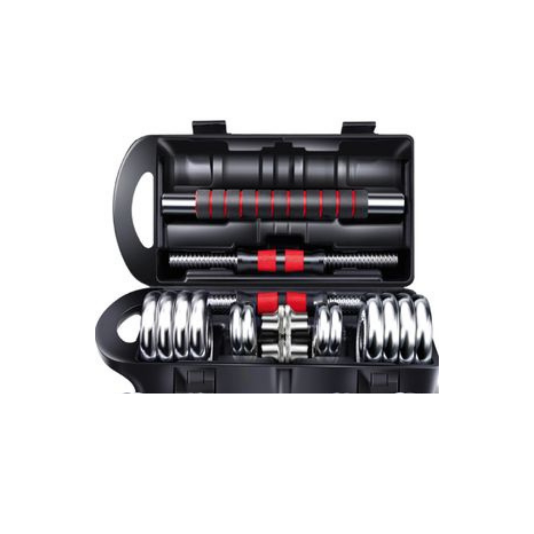Cast Iron Adjustable Dumbbell Set with Barbell Bar Connector