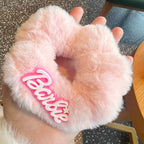 Pink Fuzzy-4pcs Scrunchies