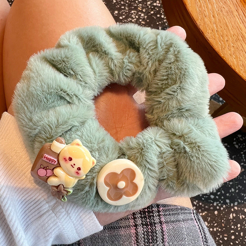 Cute Bear Furry Hair Tie