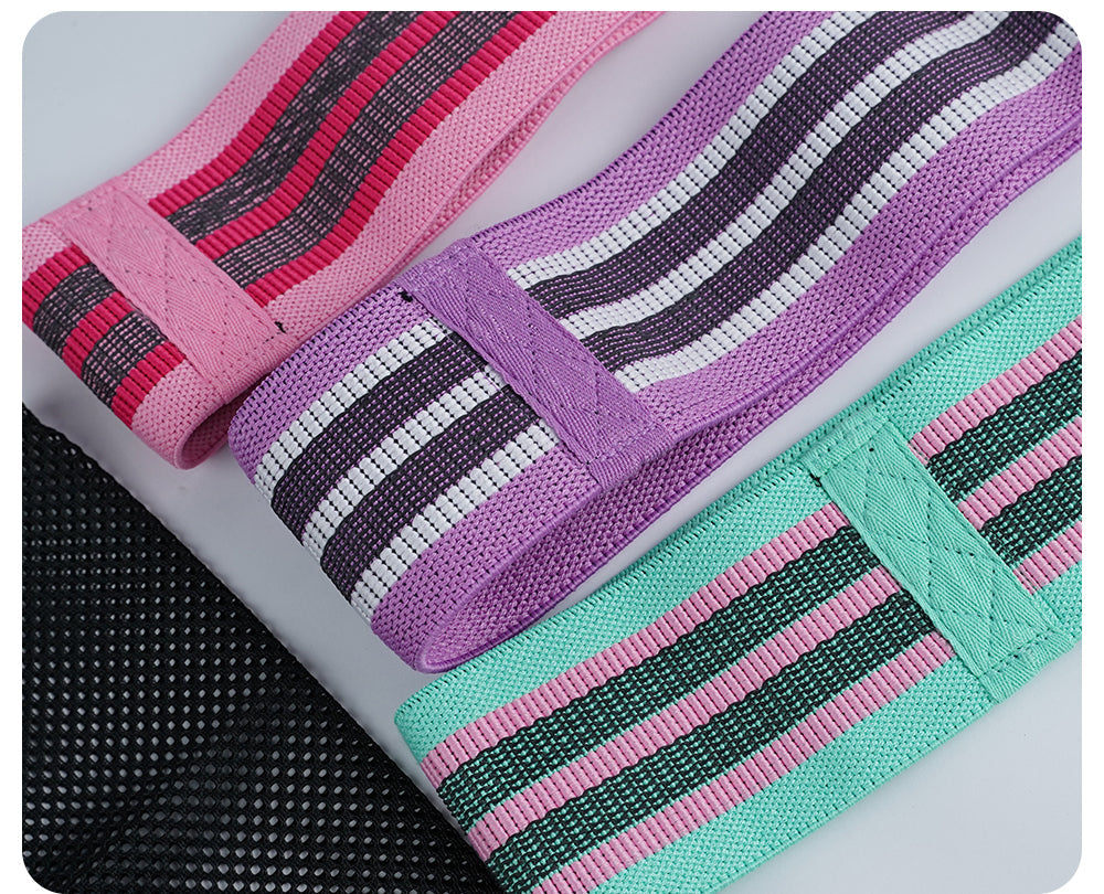 Three Levels Anti-Slip Booty Resistance Bands Set
