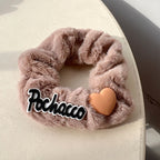 Cute Bear Coffee Checkerboard Hair Tie