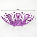 Halloween Candy Basket: Black Orange Spider Web Design for Trick or