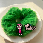 Blue Green Plush Hair Tie-4pcs Set