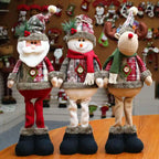 Cheerful Christmas Dolls Set - Reindeer, Snowman, and Santa Claus Standing Dolls