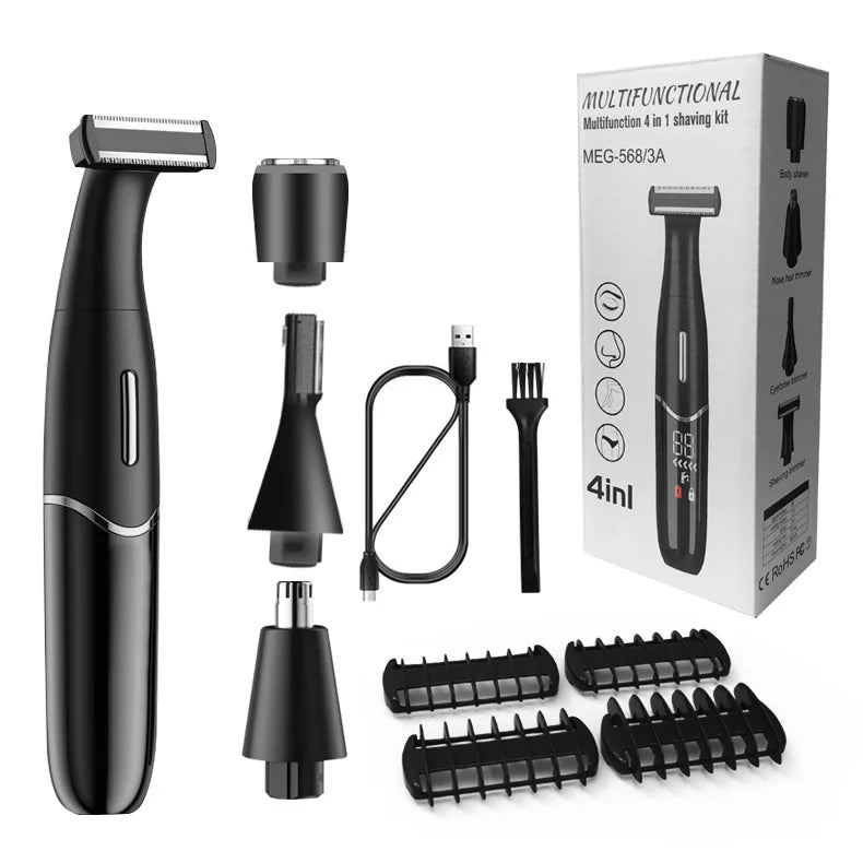 Precision Body And Intimate Area Shaver USB C Rechargeable Wet & Dry Black-0