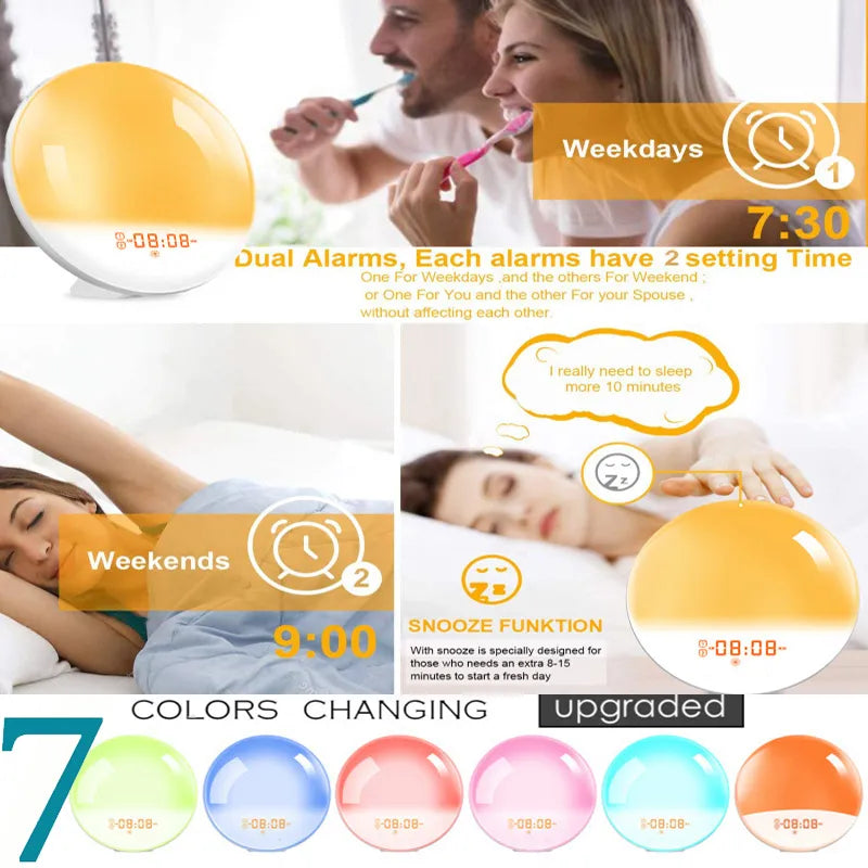 Color changing light Alarm Clock-2