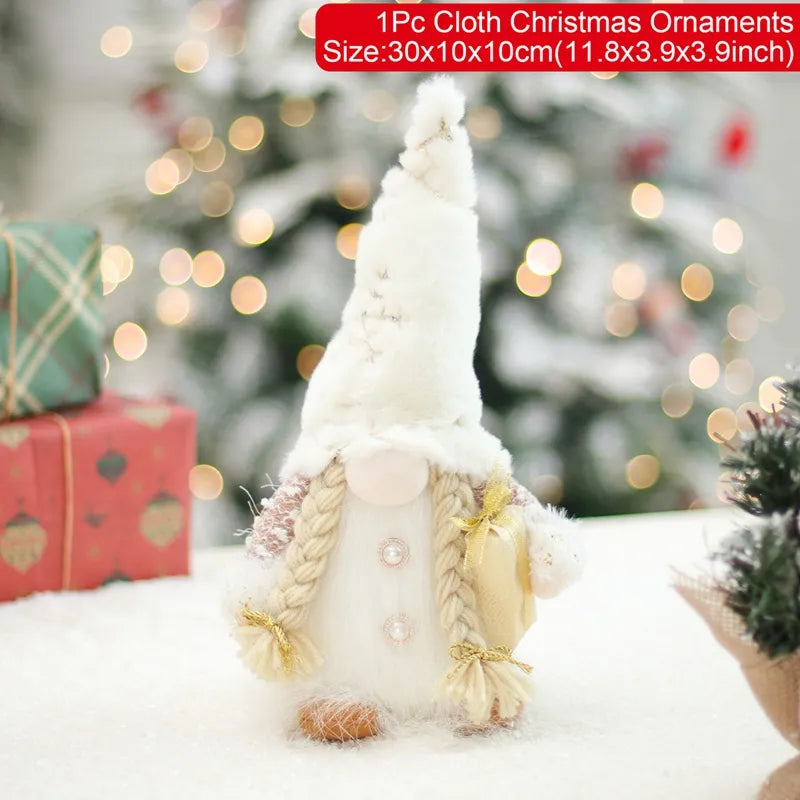 Cheerful Gnome Christmas Faceless Doll Light