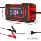 6A 12V Smart Car Battery Charger Lead-Acid Battery Red-1