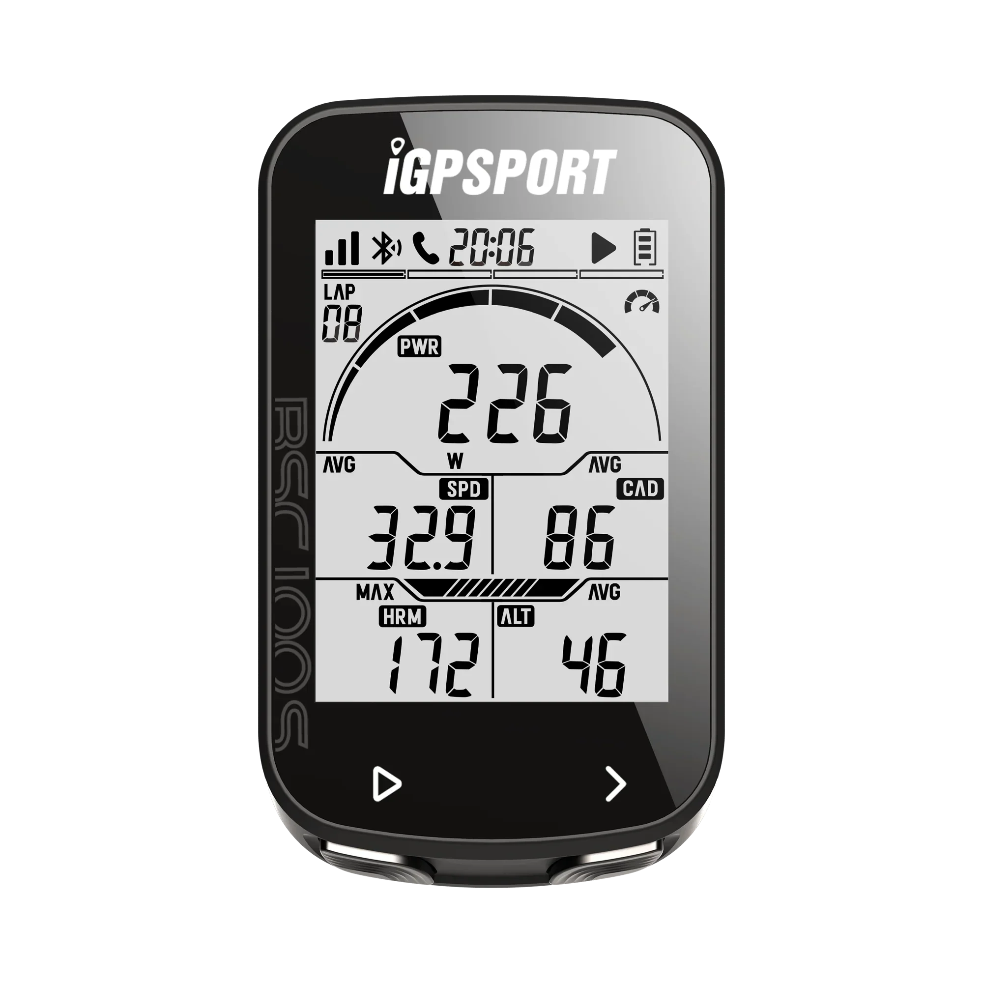 Wireless GPS Cycling Speedometer 40-Hour Battery Black-1